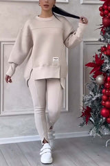 Comfy Oversized Sweatsuit – Beige