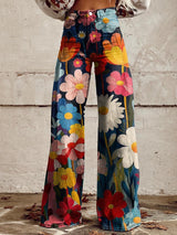 Emilia – weite blumenhose – Mehrfarbig
