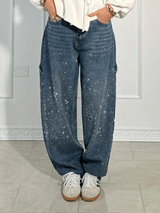 Ava - Hochwertige Carpenter-Jeans im Ballon-Fit – Dunkelblau