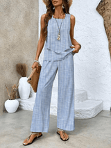 Juliette™ | Elegantes Outfit – Blau/Weiß