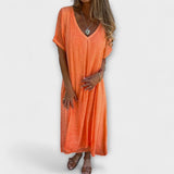 Juliette - Elegantes Kleid im Malaga-Stil – Orange
