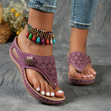 Mona | Bequeme Damen-Sandalen mit Keilabsatz – Lila