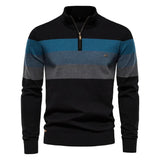 LENNOX – Warmer Strickpullover mit Reißverschluss für den Winter – Marineblau
