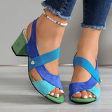 Lurene - Gepolsterte Schuhe mit Blockabsatz – Himmelblau