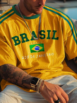 Diego - T-Shirt mit Brasilien-Aufdruck – Gelb