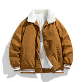 Bastian – robuste warme winterjacke pilot sherpa für herren – Karamell