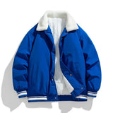 Bastian – robuste warme winterjacke pilot sherpa für herren – Kobalt