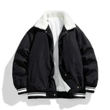 Bastian – robuste warme winterjacke pilot sherpa für herren – Mitternacht