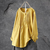 Damen Tunika Festliche Bluse – Gelb