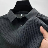 Kasper | Herren Strukturiertes Poloshirt Kurzarm – Grau
