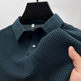 Kasper | Herren Strukturiertes Poloshirt Kurzarm – Blau