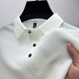 Kasper | Herren Strukturiertes Poloshirt Kurzarm – Weiß