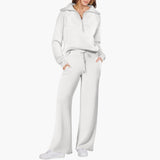 Katarina | Damen Trainingsanzug Set mit Halbzip – Weiß