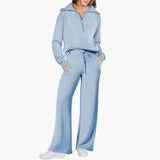 Katarina | Damen Trainingsanzug Set mit Halbzip – Himmelblau