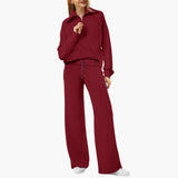 Katarina | Damen Trainingsanzug Set mit Halbzip – Bordeauxrot