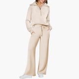 Katarina | Damen Trainingsanzug Set mit Halbzip – Aprikose