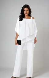 Mariella™ Lagen-Look Zweiteiliges Ensemble – Weiß