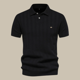 Keno | Herren Poloshirt Mit Struktur Alltag – Schwarz