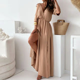 Sienna | Elegantes Kleid mit Seitenschlitz – Kamel