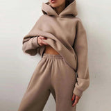 Casual Vintage Oversized Trainings- & Jogginganzug für Damen | Perfekt für lässige Tage – Khaki