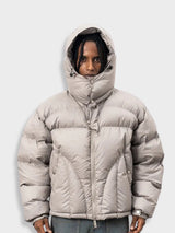 Herren-Parka mit Pufferstruktur | kapuzenkonstruktion – Khaki