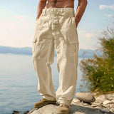 Kilian | Herren Cargo Hose mit Kordelzug und Seitentaschen – Khaki