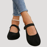 Klara | Damen Mary Jane Ballerinas Riemchen Flach – Schwarz