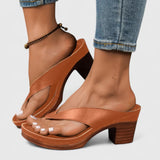 Klara | Damen Riemchen Sandaletten Blockabsatz – Braun