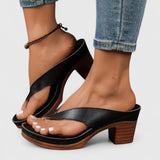 Klara | Damen Riemchen Sandaletten Blockabsatz – Schwarz