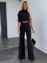 Elegantes zweiteiliges Set für Damen – Schwarz