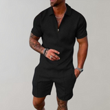 Konstantin | Herren Polo Shorts Set – Schwarz