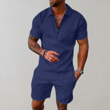 Konstantin | Herren Polo Shorts Set – Marineblau
