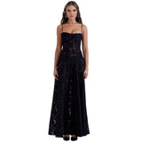 Elena | Damen Korsett Maxikleid Schnürung Rücken – Schnür Korsett Maxi Kleid 2026 – Schwarz Verzaubert