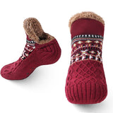 Zailora - Plüschgefütterte Grip-Socken – Rot
