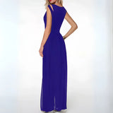 Serenith - Eleganter ärmelloser Chiffon-Overall – Blau