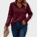 Gisela | Halb-Zip Pullover – Rot