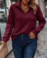 Lola - V-hals Zipup Shirt – Rot