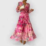 Vienna | Blumen Maxikleid – Rosa