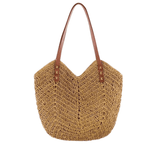 Vegane Leder Tote Bag – Minimalistische Große Schultertasche – Braun