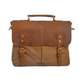 Milwaukee™ Laptop-Umhängetasche - Vintage Canvas mit Wasserabweisendem Rindleder, 10L Volumen – Kaffee