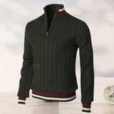 Herren pullover mit zopfmuster - holger – Dunkelgrün