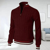 Herren pullover mit zopfmuster - holger – Rot