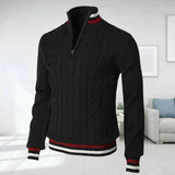 Herren pullover mit zopfmuster - holger – Schwarz