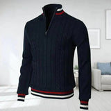 Herren pullover mit zopfmuster - holger – Dünnblau