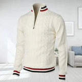 Herren pullover mit zopfmuster - holger – Weiß