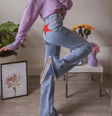 Baggy Jeans mit Sternchen | Hohe Taille | Streetwear und Original – Rot
