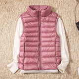 Damen Daunenweste mit Stehkragen – Pink