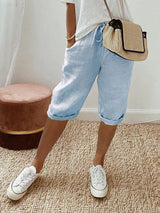 Leichte Sommer-Shorts aus Baumwolle - Malena – Blau