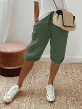 Leichte Sommer-Shorts aus Baumwolle - Malena – Grün