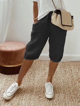 Leichte Sommer-Shorts aus Baumwolle - Malena – Schwarz